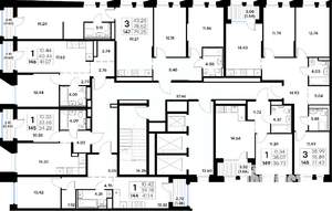 3-к квартира, строящийся дом, 79м2, 10/20 этаж