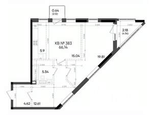 2-к квартира, вторичка, 66м2, 9/23 этаж
