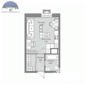 Студия квартира, вторичка, 31м2, 4/25 этаж