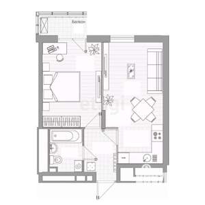 1-к квартира, вторичка, 39м2, 18/19 этаж