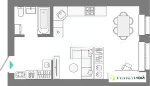 1-к квартира, вторичка, 34м2, 2/10 этаж