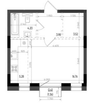 Студия квартира, вторичка, 34м2, 5/22 этаж