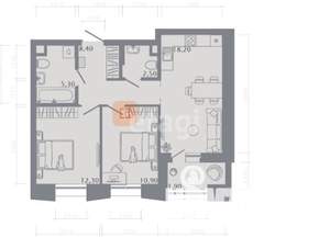 2-к квартира, вторичка, 60м2, 6/25 этаж