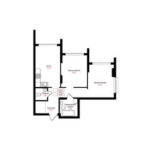 2-к квартира, вторичка, 56м2, 12/25 этаж