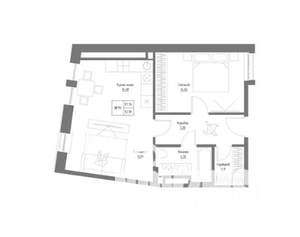 2-к квартира, вторичка, 53м2, 4/4 этаж