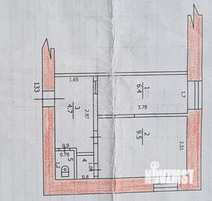 2-к квартира, вторичка, 22м2, 3/5 этаж