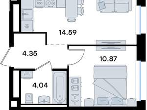 1-к квартира, вторичка, 34м2, 3/10 этаж