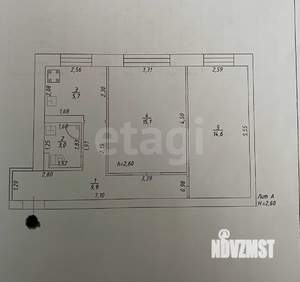 2-к квартира, вторичка, 48м2, 1/5 этаж