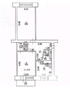 2-к квартира, вторичка, 48м2, 5/5 этаж