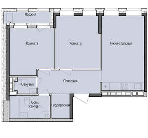 2-к квартира, вторичка, 61м2, 8/23 этаж