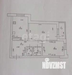 2-к квартира, вторичка, 64м2, 10/19 этаж