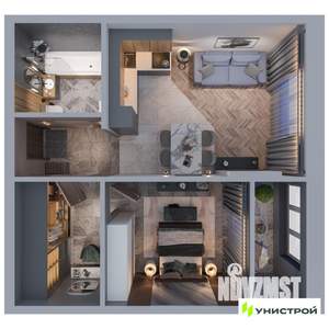 1-к квартира, вторичка, 46м2, 3/21 этаж