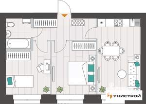 2-к квартира, вторичка, 53м2, 4/10 этаж