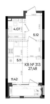 1-к квартира, вторичка, 27м2, 2/23 этаж
