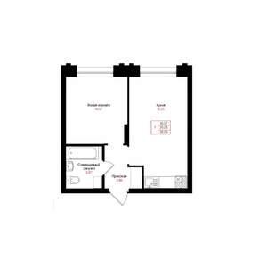 1-к квартира, вторичка, 35м2, 2/25 этаж