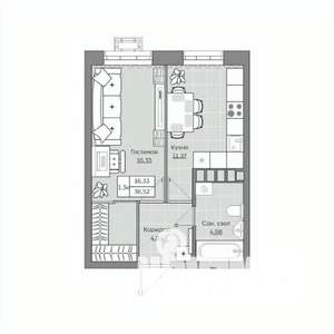 1-к квартира, вторичка, 37м2, 18/19 этаж