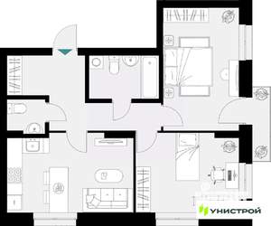 2-к квартира, вторичка, 60м2, 3/18 этаж