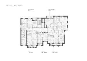 3-к квартира, строящийся дом, 91м2, 2/7 этаж