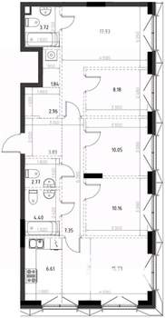 3-к квартира, вторичка, 95м2, 7/15 этаж