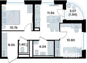 2-к квартира, вторичка, 48м2, 3/11 этаж