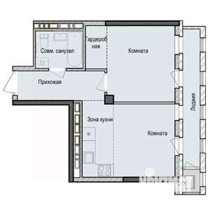 2-к квартира, строящийся дом, 40м2, 4/23 этаж