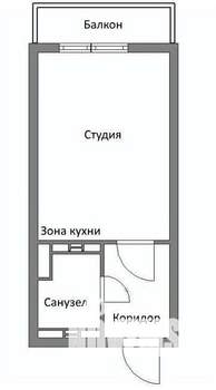 Студия квартира, вторичка, 14м2, 4/4 этаж