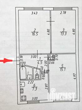 3-к квартира, вторичка, 60м2, 1/5 этаж