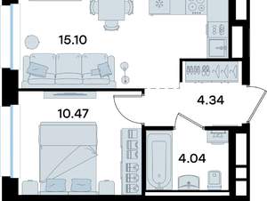 1-к квартира, вторичка, 34м2, 1/11 этаж