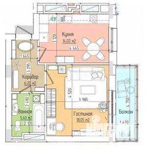 1-к квартира, вторичка, 46м2, 13/14 этаж