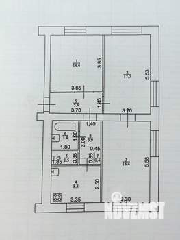 3-к квартира, вторичка, 74м2, 1/4 этаж