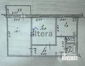 2-к квартира, вторичка, 53м2, 6/10 этаж