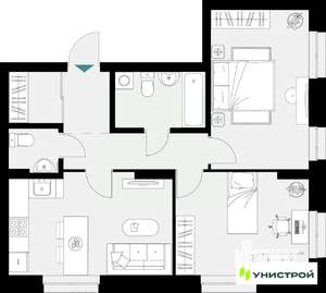 2-к квартира, вторичка, 60м2, 2/18 этаж