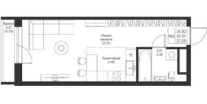 Студия квартира, вторичка, 30м2, 3/26 этаж