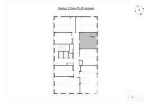 1-к квартира, вторичка, 41м2, 19/22 этаж