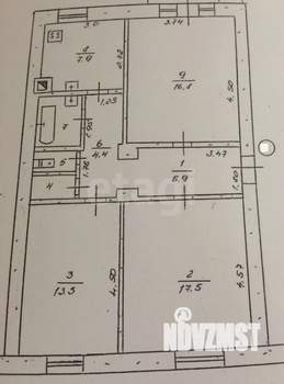 3-к квартира, вторичка, 81м2, 1/2 этаж