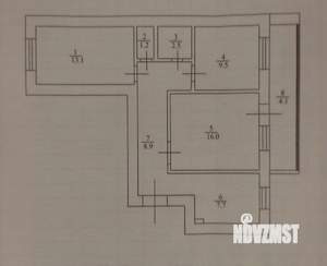 3-к квартира, вторичка, 60м2, 2/10 этаж