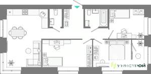 3-к квартира, вторичка, 72м2, 8/10 этаж