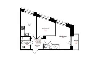 2-к квартира, вторичка, 51м2, 9/25 этаж