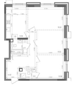 3-к квартира, строящийся дом, 78м2, 8/14 этаж