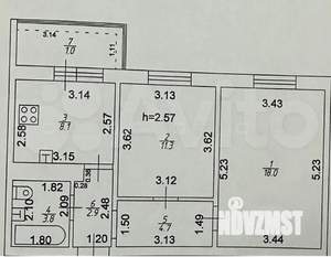 2-к квартира, вторичка, 50м2, 3/10 этаж