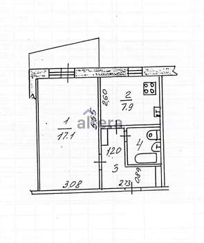 1-к квартира, вторичка, 33м2, 4/9 этаж