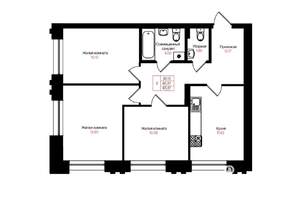 3-к квартира, вторичка, 66м2, 4/25 этаж