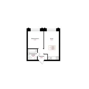 1-к квартира, вторичка, 40м2, 21/25 этаж