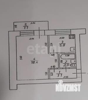 1-к квартира, вторичка, 30м2, 4/5 этаж