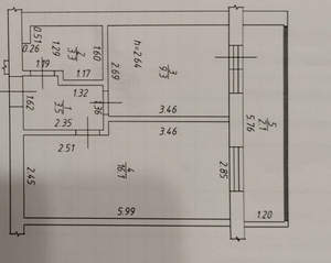 1-к квартира, вторичка, 34м2, 6/9 этаж