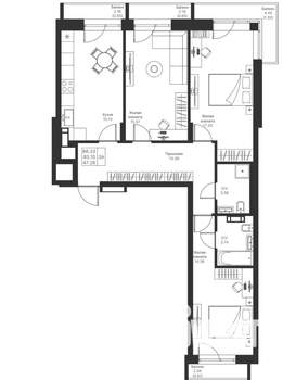 3-к квартира, вторичка, 86м2, 4/24 этаж