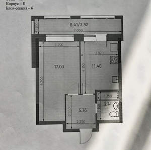 1-к квартира, строящийся дом, 41м2, 10/18 этаж