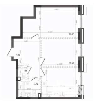 2-к квартира, вторичка, 66м2, 6/22 этаж