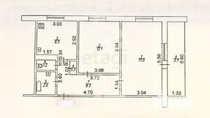 2-к квартира, вторичка, 50м2, 1/9 этаж