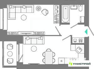 1-к квартира, вторичка, 38м2, 8/10 этаж